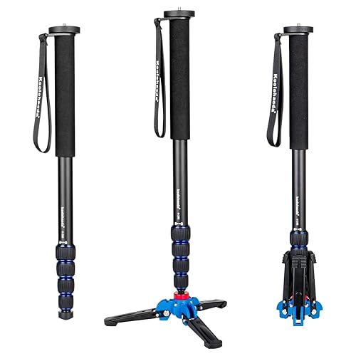 Koolehaoda Camera Monopod Stand 65inch Extendable Aluminum Monopod with Folding Tripod Support Base for DSLR Canon Nikon Sony Video Camcorder, Maximum
