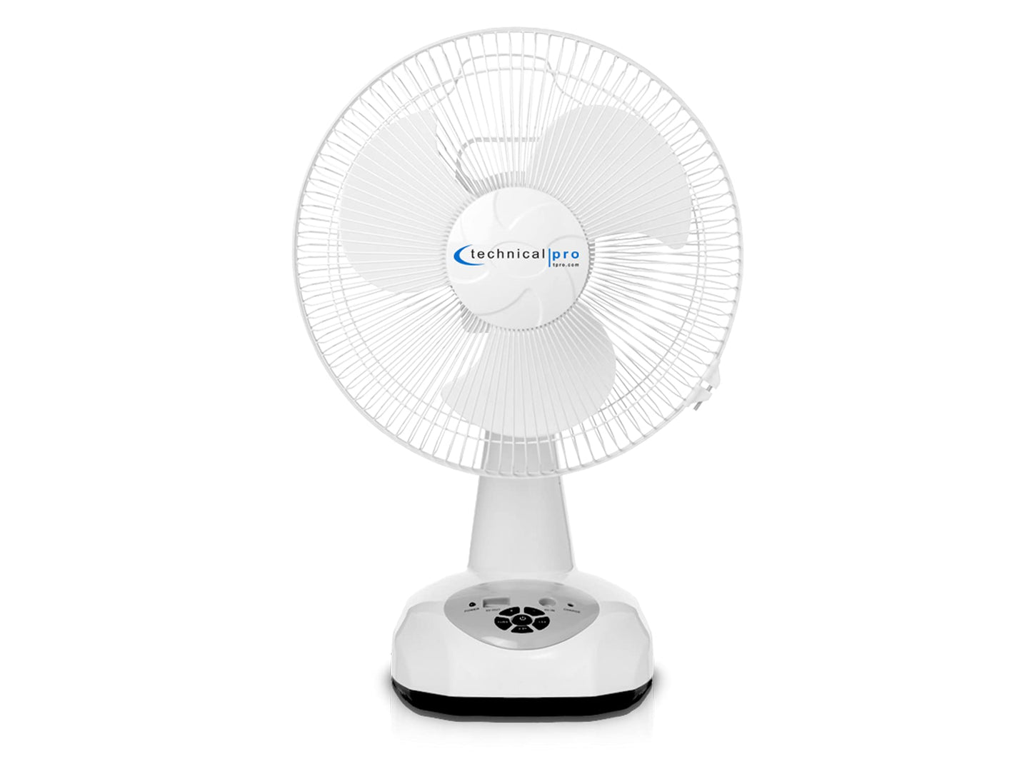 Technical Pro 12″ Rechargeable Oscillating Tabletop Fan w/LED Night Light