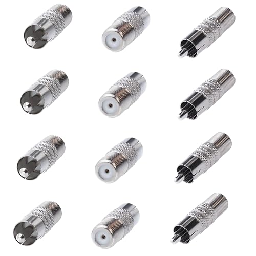 SATMAXIMUM RCA Male to F Female Coax Adapter, AV Coaxial Connector for Audio/Video Applications (20 Pack).