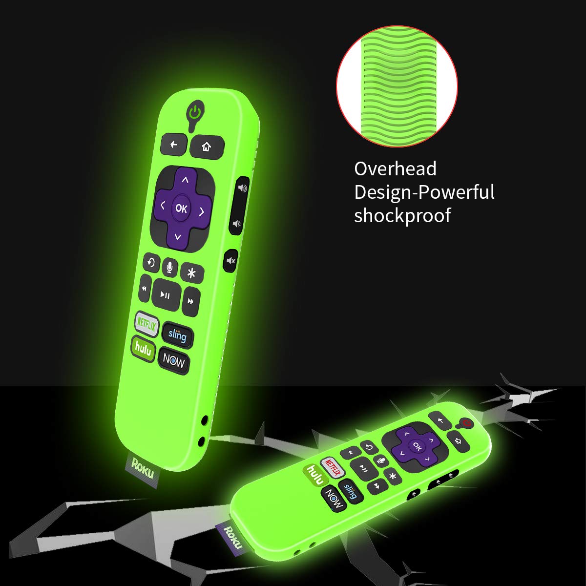(4-Pack) for 3600R TCL Roku TV Stick Remote Case Cover,TOLUOHU for TCL Roku Remote Control,Cover Roku Express Skin Sleeve Silicone Shockproof