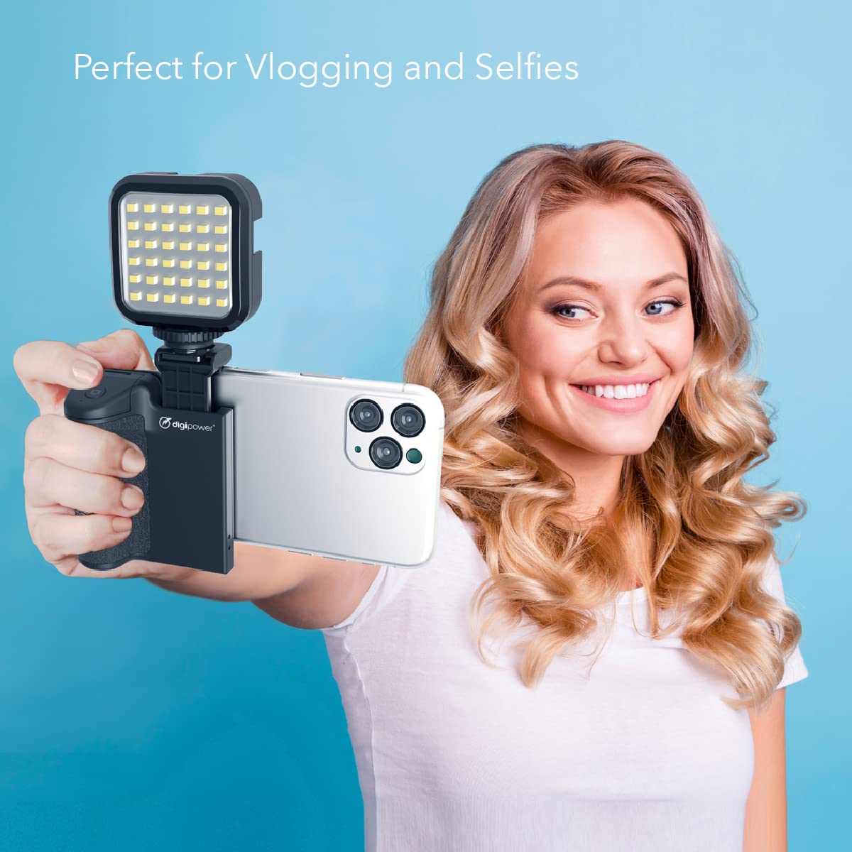 DigiPower Pocket Grip Stabilizer with Wireless Shutter Remote & Table-Top Mini Tripod for Mobile Phone, Works with iPhones & Android Smartphones