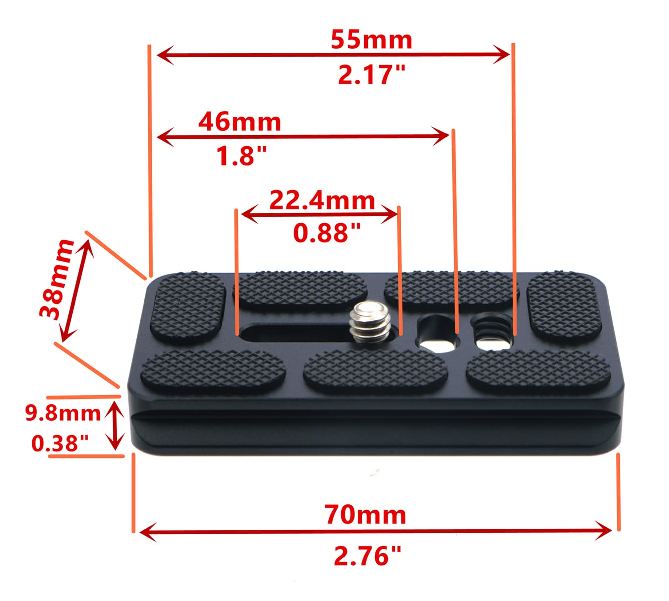 HITHUT PU-70 70mm Universal Quick Release QR Plate with D-Ring Screw for Tripod Monopod Ball Head DSLR Camera, Arca-Swiss Compatible