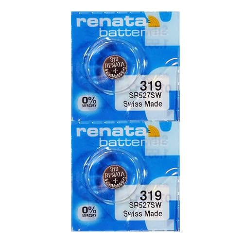 Renata 319 SR527SW Batteries - 1.55V Silver Oxide 319 Watch Battery (2 Count)