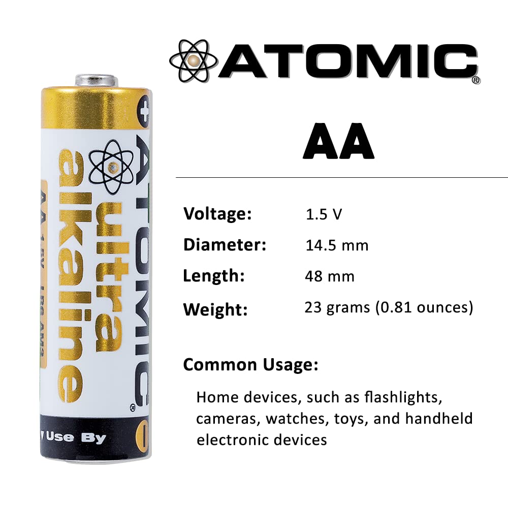 ATOMIC AA Battery 1.5V Ultra Alkaline LR6 AM3 (16 Batteries)