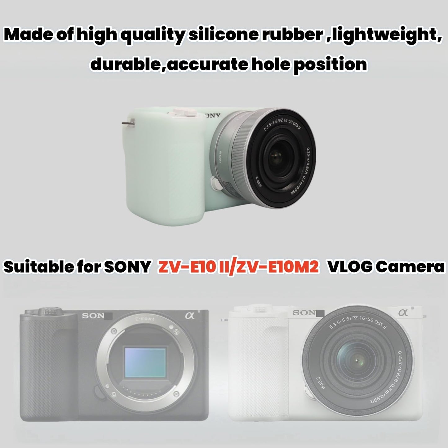 SZHSYJY Camera Case for Sony ZV-E10 II/ZV-E10M2 Digital Camera,ZV-E10 II Soft Silicone Protective Bag,Anti-Scratch Slim Fit Soft Sleeve with ZV-E10 II