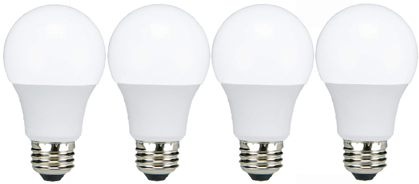 TCP LED 60 Watt Equivalent A19 | 4 Pack | Cool White (4100K) Shatter Resistent | 800 Lumens | 10,000 Hours | Non-Dimmable Light Bulbs