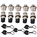 Lsgoodcare 5PCS 10A 20MM 4 Pin Female Aviation Connector Socket Plug + 5PCS 10A 20MM 4 Pin Male Aviation Connector Socket Plug (4Pin)
