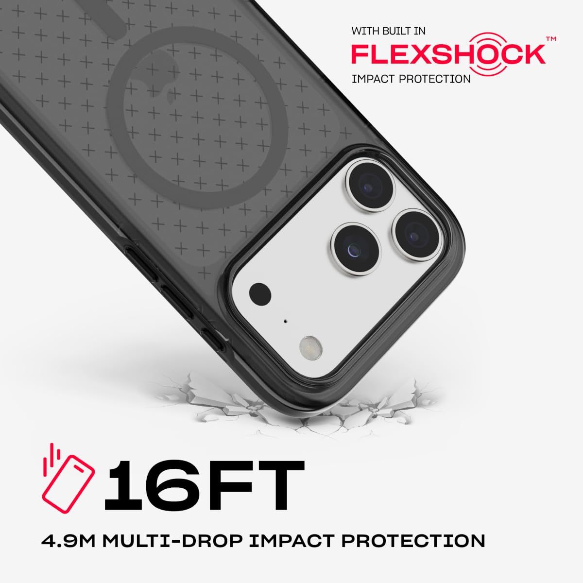 Tech21 EvoCheck Case for iPhone 17 Pro Max - Smokey/Black | Slim Protective Case | Impact Protection | MagSafe Compatible