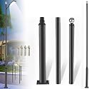 UNDADE Street Light Pole 10Ft Tall, Outdoor Solar Street Lamp Post with Base,Sub-Assembly of Street Light Poles for Backyard, Street