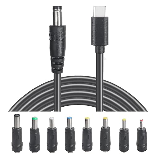 HSZJsto USB C to DC 5.5mm x 2.1mm Power Cable Cord, USB C Input to DC 12V Out Charging Cable, Work with PD Charger and PD Power Bank, Output DC 12V 3A