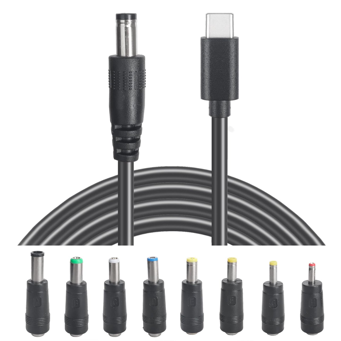 HSZJsto USB C to DC 5.5mm x 2.1mm Power Cable Cord, USB C Input to DC 12V Out Charging Cable, Work with PD Charger and PD Power Bank, Output DC 12V 3A