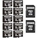 GIGASTONE 8GB Micro SD Card 10-Pack, Full HD Video, Surveillance Security Cam Action Camera Drone, 80MB/s Micro SDHC Class 10