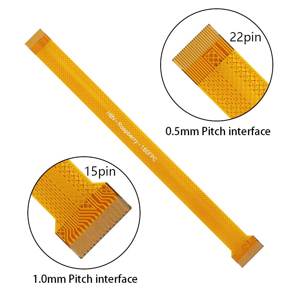 Aokin for Raspberry Pi Camera Cable, FPC Cable Ribbon Flex Extension Cable 15 Pin to 22 Pin for Raspberry Pi Zero or Zero W, Octoprint Octopi Webcam