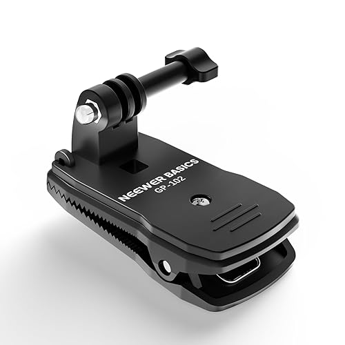 NEEWER Basics Backpack Strap Clip Clamp Mount Holder, Three Prong Adapter Compatible with GoPro Hero Insta360 DJI AKASO Action Camera Accessories