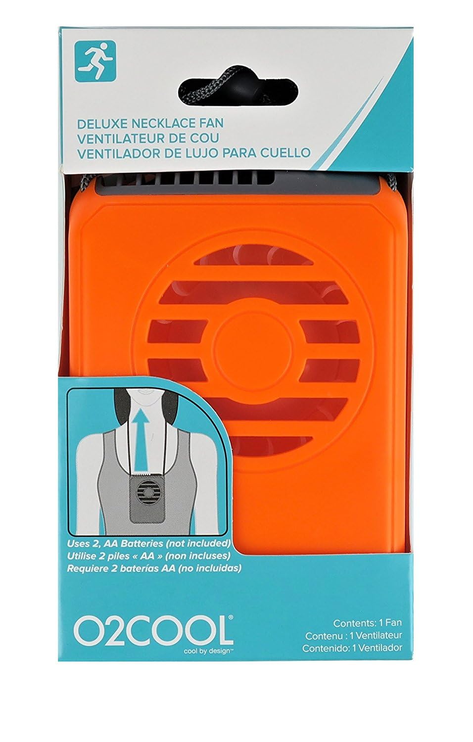 O2COOL Necklace Fan (Orange)