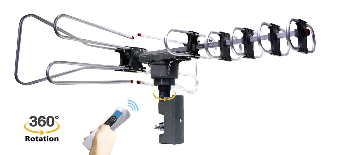 Naxa NAA-350 Motorized Outdoor HDTV Antenna, Amplified