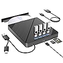 TYYWGD 7 IN1External CD/DVD Drive for Laptop, CD Burner CD/DVD +/-RW Optical Drive, Slim Portable DVD CD ROM Rewriter Writer Duplicator for Laptop