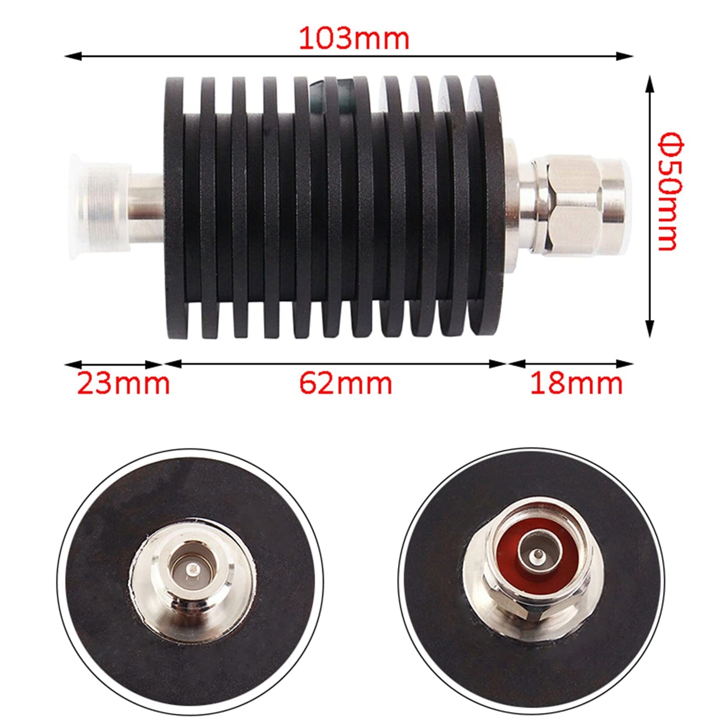 BECEN 50W N Male to Female Connector Attenuator,DC to 3GHz,50 Ohm (15db)