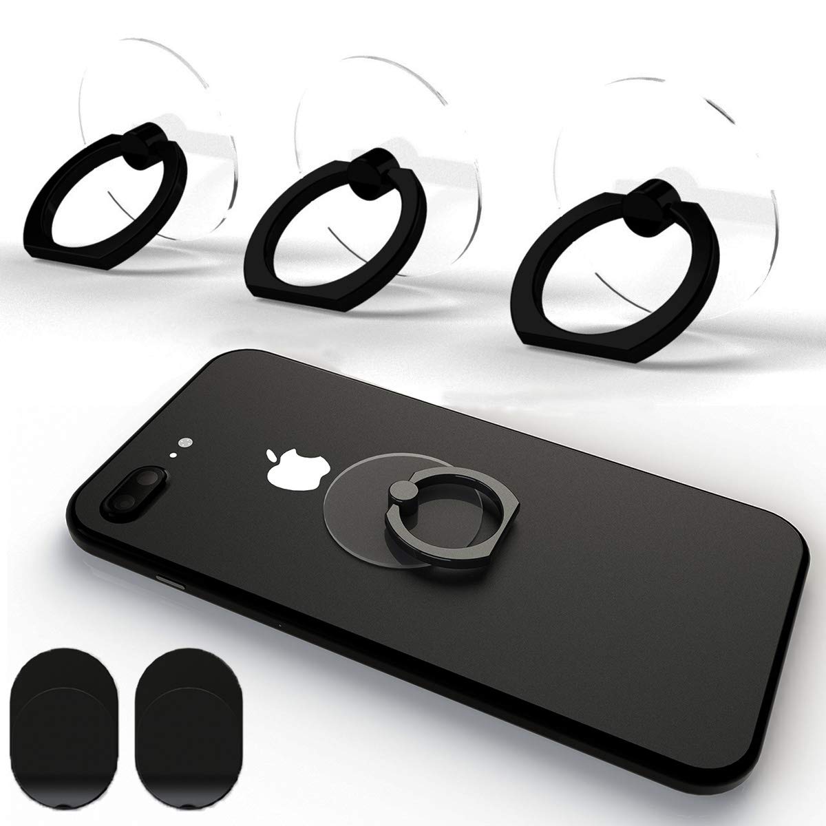 Transparent Phone Ring Holder Grip Tomorotec 360 Degree Free Rotation, Clear Cell Phone Finger Ring Kick-Stand Compatible with iPhone 14 13 12 X Plus