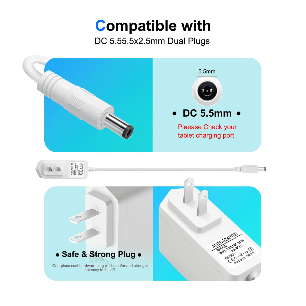 9V Power Adapter for Kasa Smart Indoor Security Camera EC70 EC71 KC410s Pan/Tilt for Baby and Pet Monitor Power Supply Cord AC DC Cable Center…