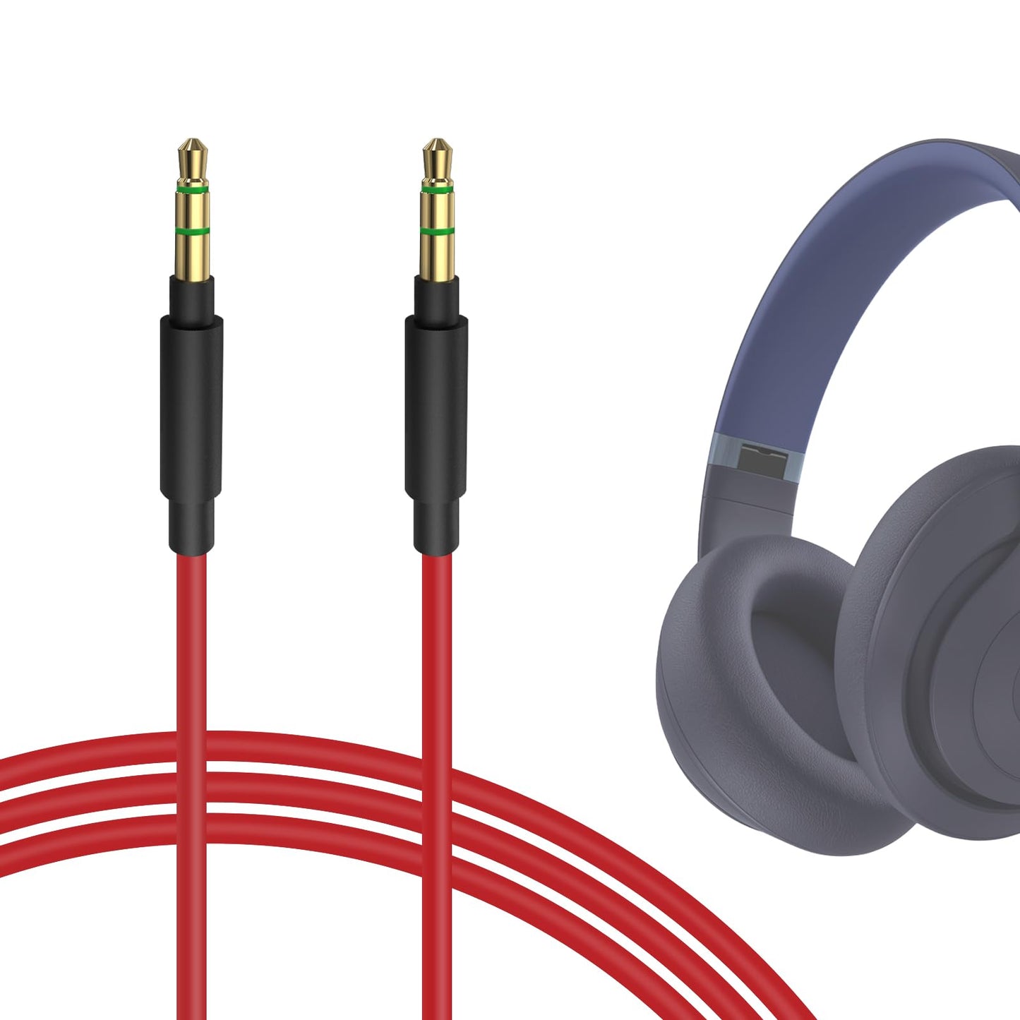 GEEKRIA Audio Cable Compatible with Beats Studio Pro/3/2, Solo 4/3/2, Mixr, Pro Headphones, 1/8" (3.5mm) to 3.5mm Aux Replacement Stereo Cord (4…