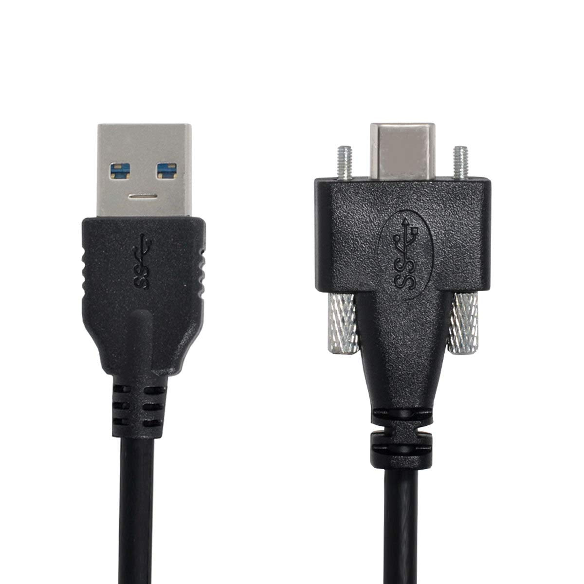 Cablecc USB 3.1 Type-C Dual Screw Locking to Standard USB3.0 Data Cable 3m Panel Mount Type