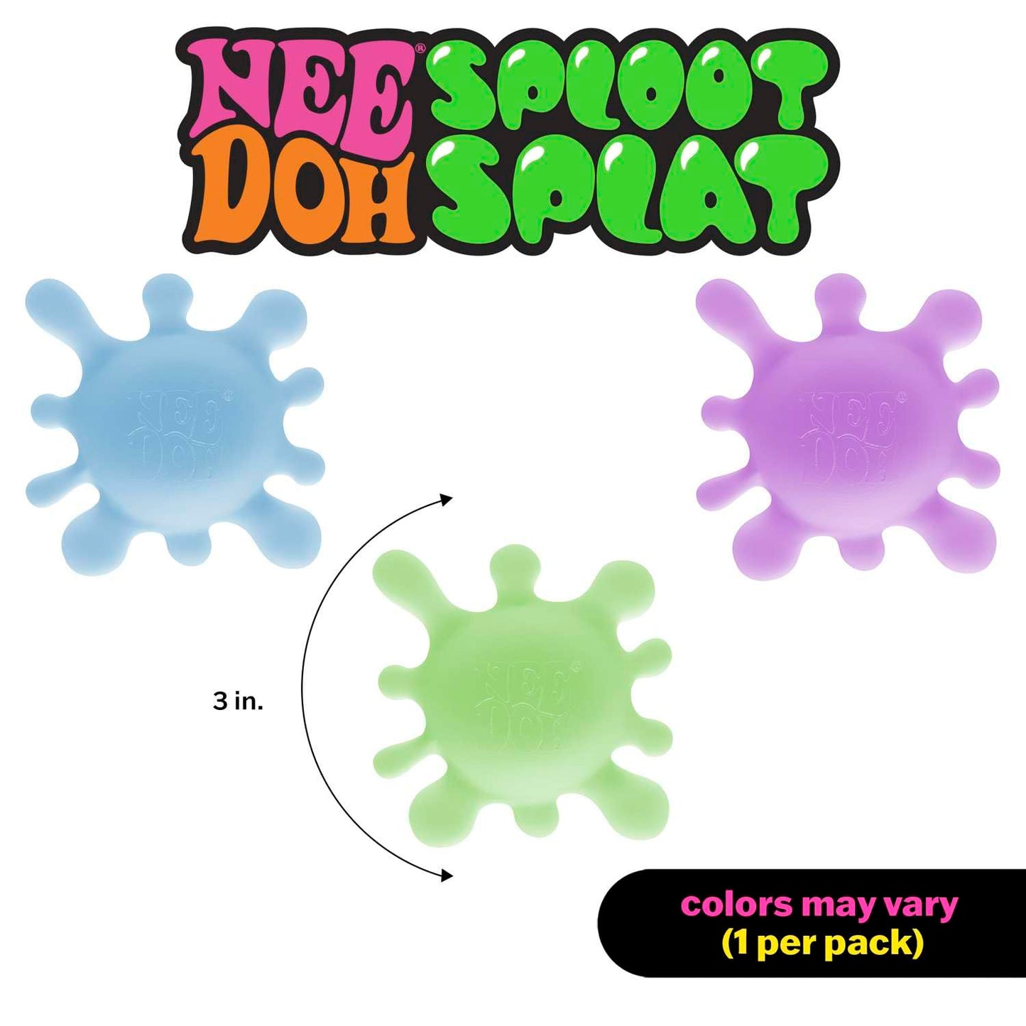 Schylling NeeDoh SplootSplat -The Splat That Sploots - Sensory Toy to Squish, Squeeze, and Pull - Ages 3 and Up - Color May Vary; One Per Pack