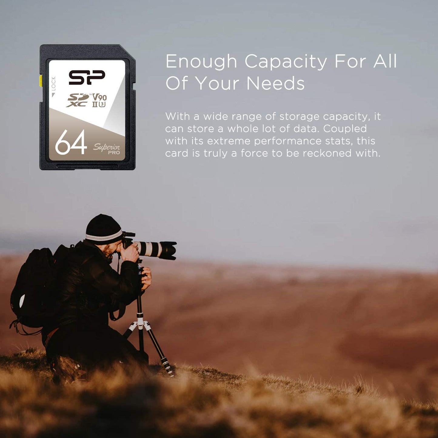 Silicon Power 64GB V90 Superior Pro R/W Up to 290/160 MB/s UHS-II SDXC Memory Card