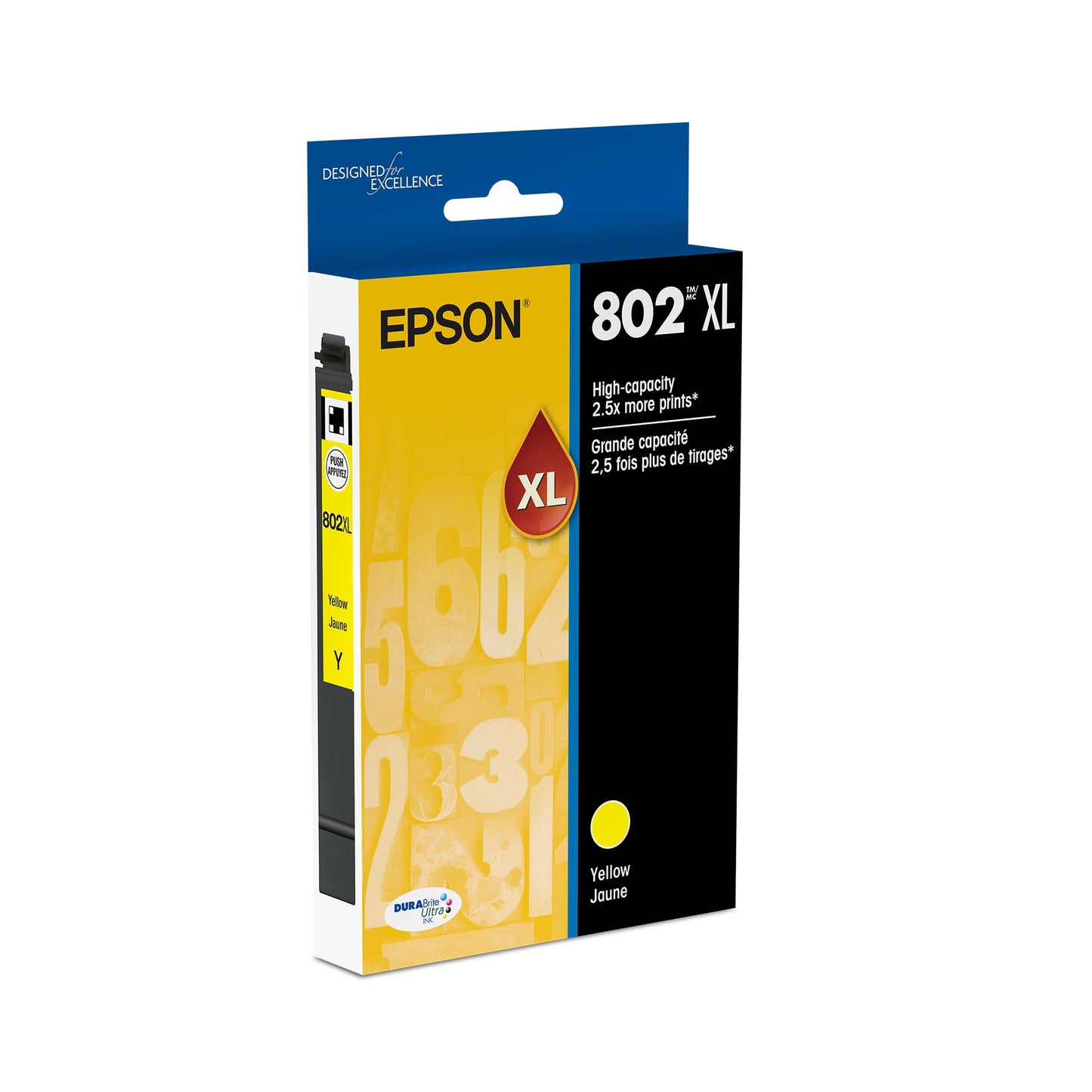 EPSON 802 DURABrite Ultra Ink High Capacity Yellow Cartridge (T802XL420-S) Works with WorkForce Pro WF-4720, 4730, 4734, 4740