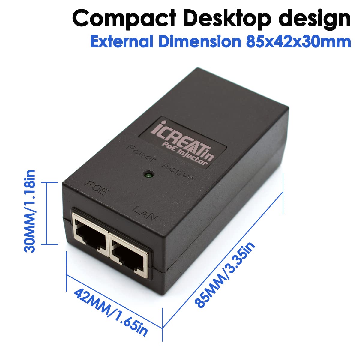 Gigabit PoE+ Injector, IEEE802.3at / 802.3af, 30W Power Ethernet PoE Adapter Replacement of UBIQUITI POE Injector U-POE-at, TPE-115GI, TL-PoE160S