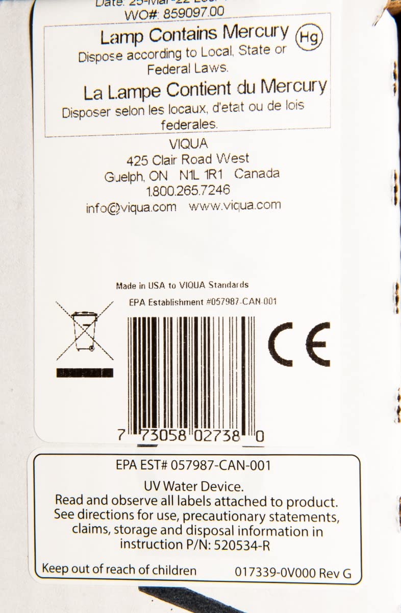 VIQUA S463RL Replacement UV Lamp for VIQUA S5Q-PA system