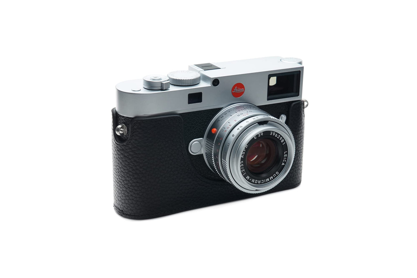 BolinUS For Leica M11 Camera Case, Handmade Genuine Real Leather Half Camera Case Bag Cover for Leica M11 Camera Bottom Opening Version + Hand Strap