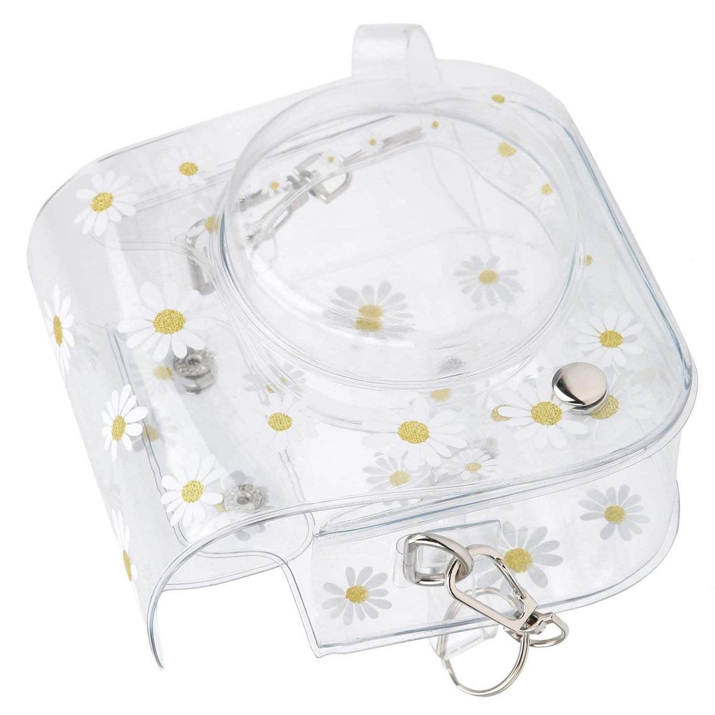 Yitengteng Camera Case for Fujifilm Instax Mini 11/9/8 Camera,adjustable PVC Camera Protective Cover Daisy Transparent Sling Shell Bag with Shoulder