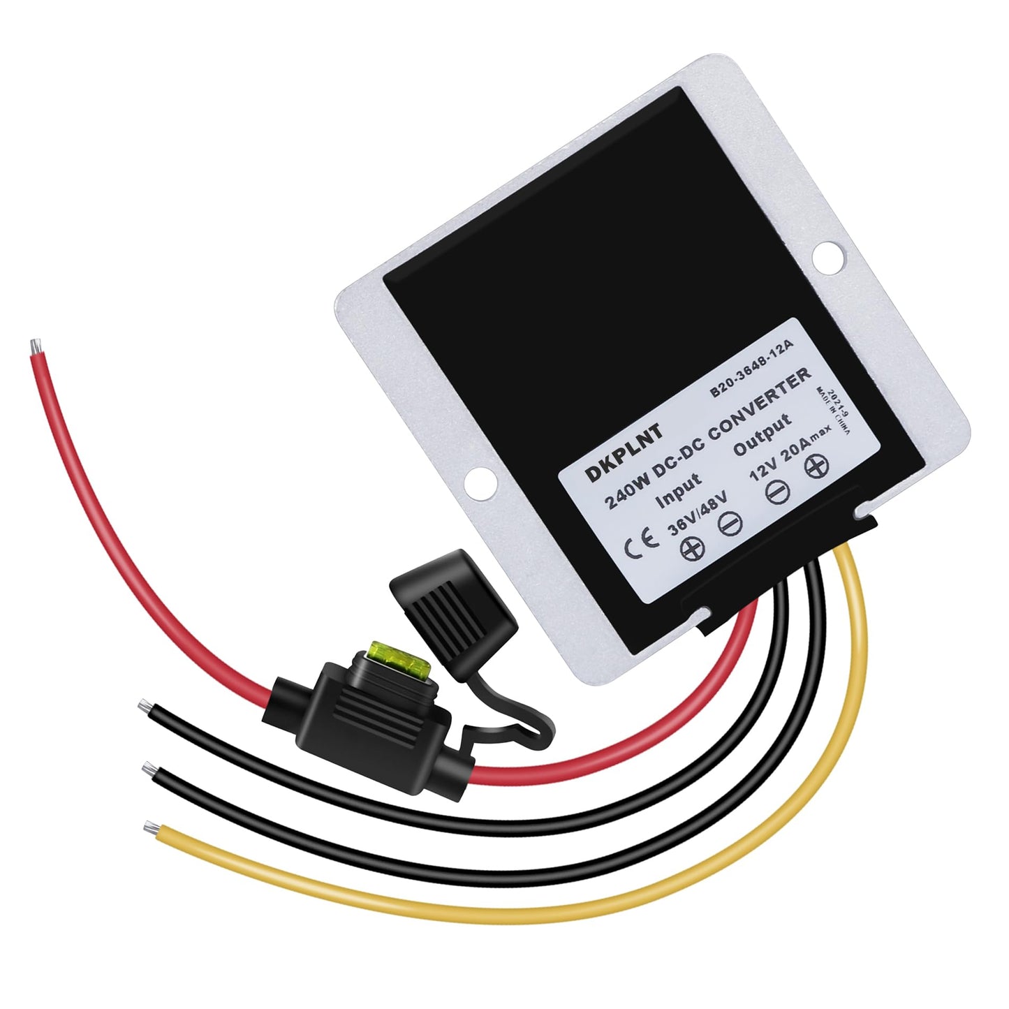 dkplnt 20A 240W 12v Golf Cart 48V 36V to 12V Converter Voltage Regulator Reducer Transformer with Fuse