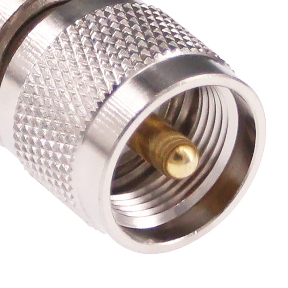 RFaha 2pcs UHF Male PL259 to N Type Male RF Coaxial Adapter UHF to N Coax Connector(F60-2)