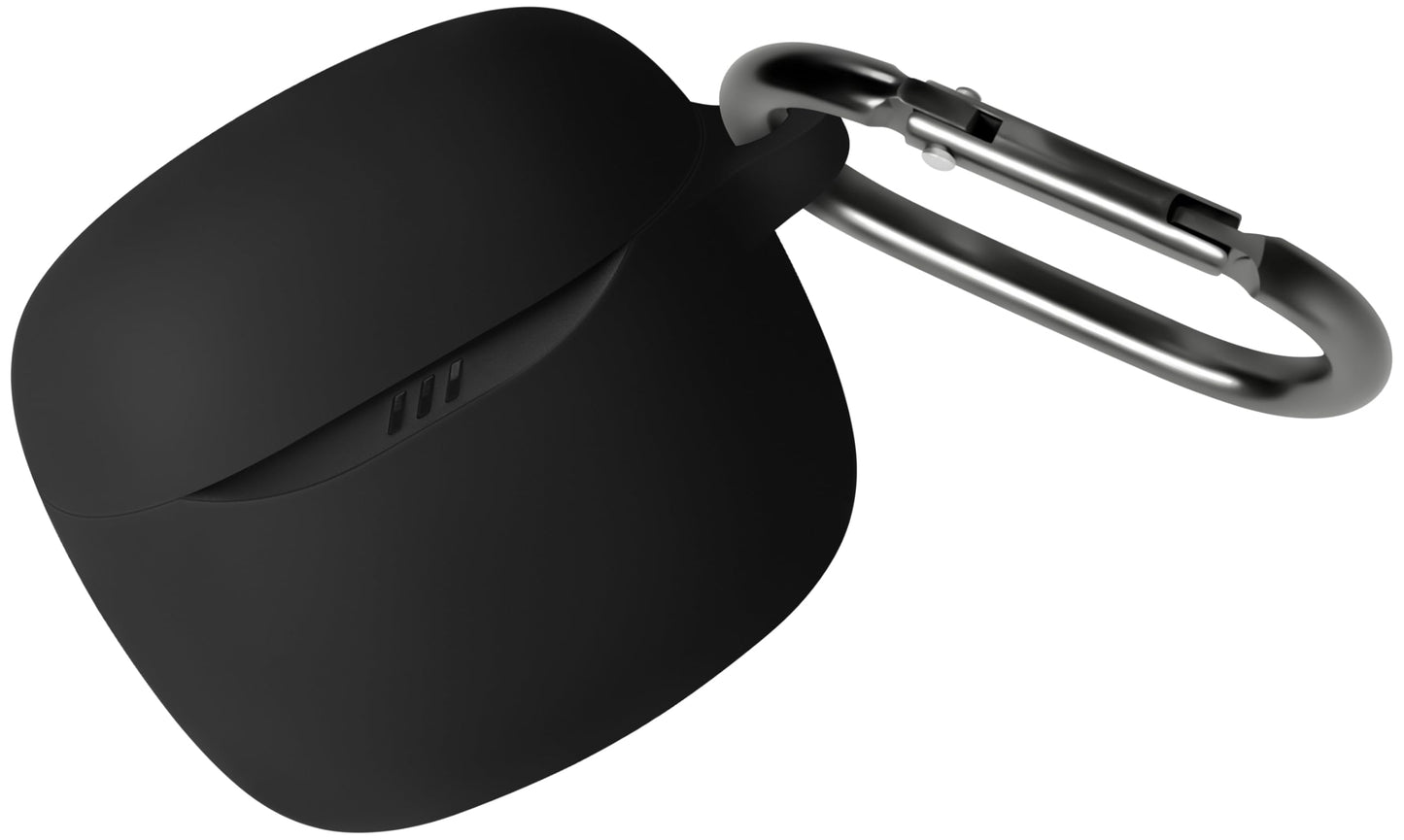 Geiomoo Silicone Case for JBL Tune Flex 2, Soft Flexible Scratch Resistant Protective Cover with Carabiner (Black)