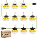 HooYan 100FT Construction LED String Lights, Industrial Grade Best for Construction Sites, Renovation,Patio, Mine cave, Outdoor, and Other Outdoor