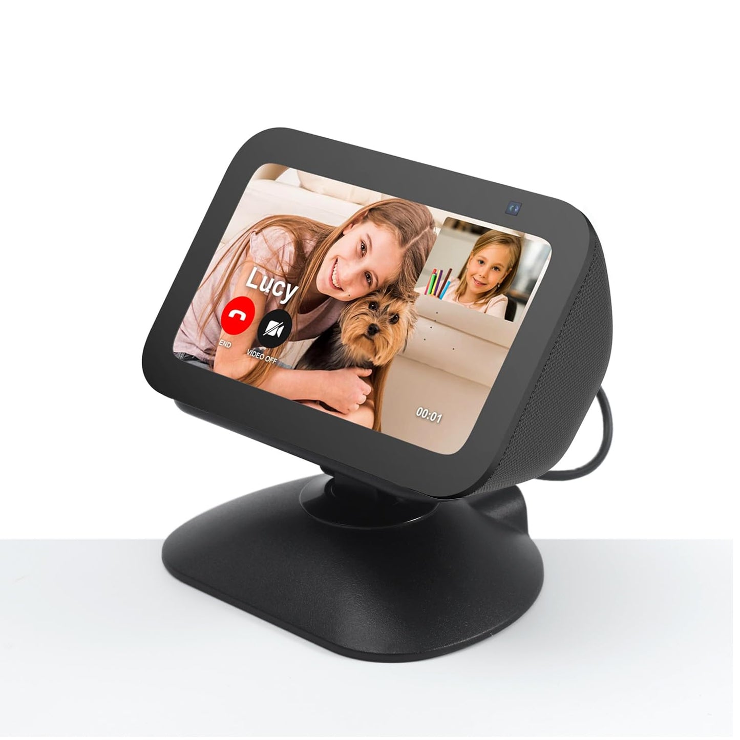 All-New Adjustable Charging Stand for Echo Show 5 (3rd Gen)? Tilt + Swivel Stand Multi Angle Rotation Magnetic Anti-Slip Base for Show 5 Compatible
