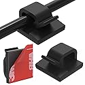 Cable Clips 40pcs with Strong Adhesive Tapes,Wire Holder Organizer Cord Management for Car, Office and Home (Black- CC05(40PCS))