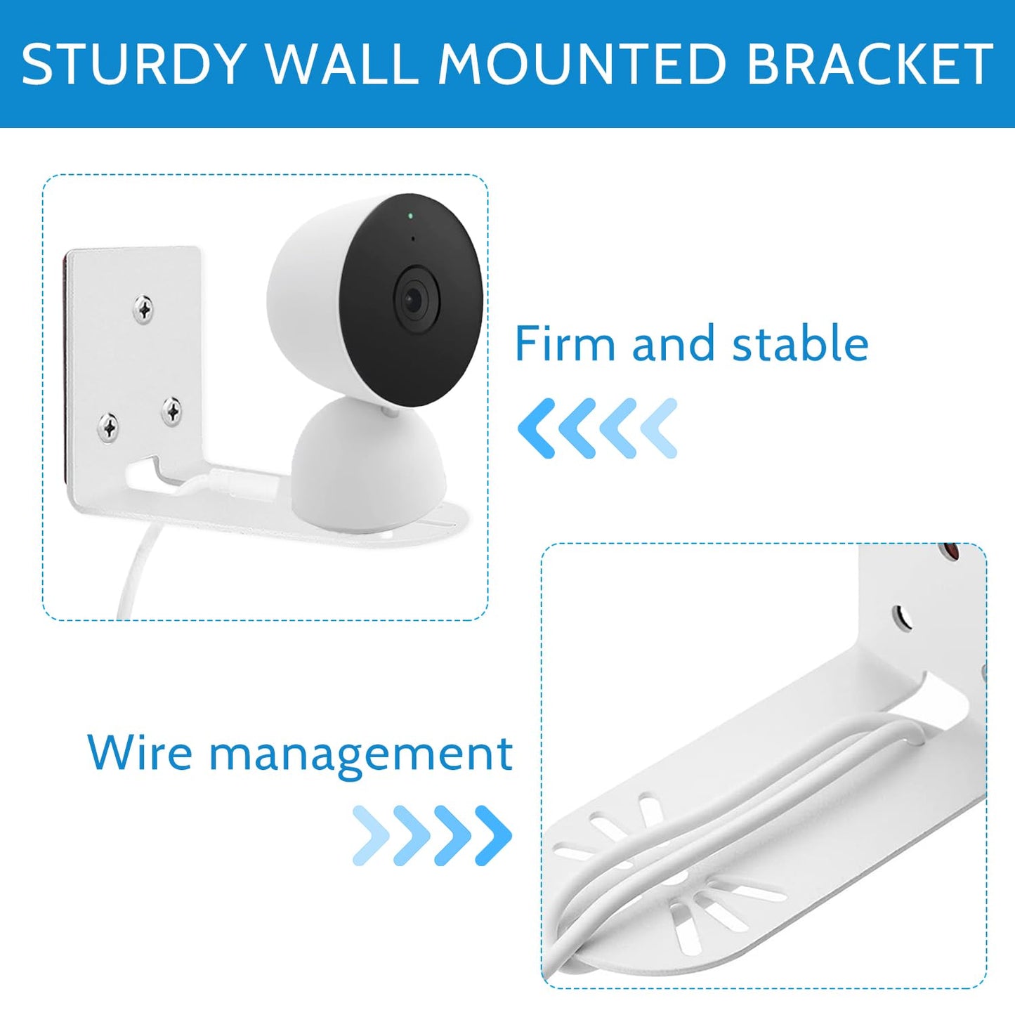 2Pack Adhesive Wall Mount Bracket for Google Nest Cam Indoor Security Camera Wired- 2nd Generation, VHB Stick On or No Drilling Mounting Get The Best