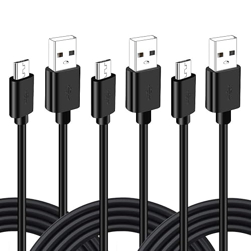 SIOCEN 3Pack 10FT PS4 Charger Cord for Xbox One Controller,PS4 Charging Cable,Micro USB Cable for Xbox One S/X Slim Elite Controller,PlayStation 4