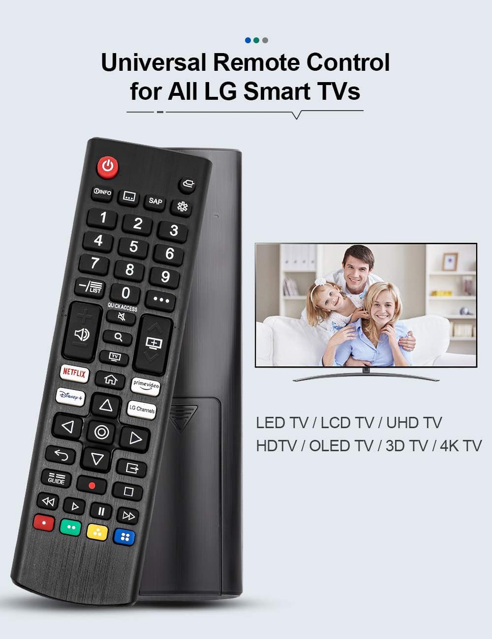 Replacement Remote Control for LG TV AKB76037601 43UM6950DUB 43UP8000PUR 70UM6970PUA 65UP7000PUA 75UP8070PUR 32LM577BZUA 32LM627BPUA 65UN7000PUD