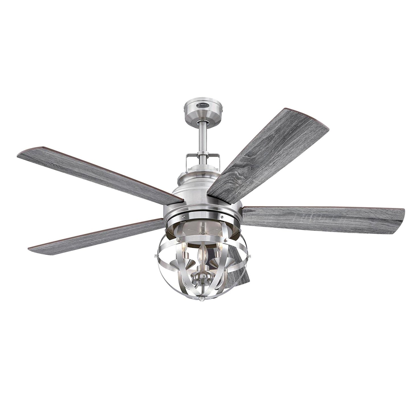 Westinghouse Stella Mira Ceiling Fan with LED Light, 52 in, Brushed Nickel