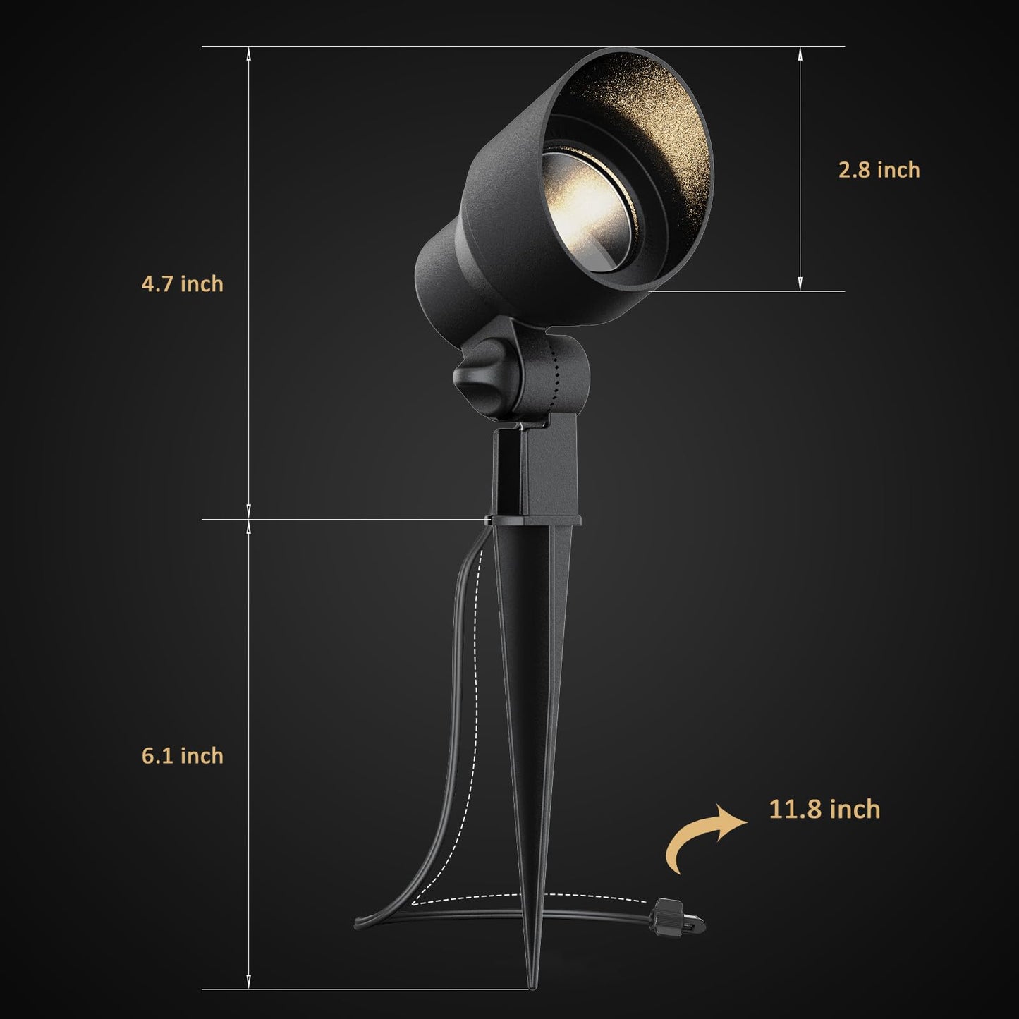 LL LIGHTING LIVING Low Voltage Spotlights 2PK 3W MR11 LED Floodlights 12V AC Outdoor Spot Lights Landscape Lighting Kit 200 Lumens 3000K Warm White
