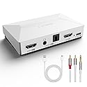 MOSWAG HDMI Audio Extractor, 4K60 HDMI to Optical 3.5mm AUX Audio Adapter Splitter Converter, White, Compatible with PS5, Switch, Blu-ray Player