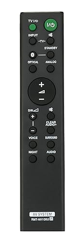 New RMT-AH100U Replace Remote fit for Sony Soundbar HT-CT180 SA-CT180 SA-WCT180 HTCT180 SACT180 SAWCT180 149293011 SS-WCT80 SA-CT80 RMT-AH103U