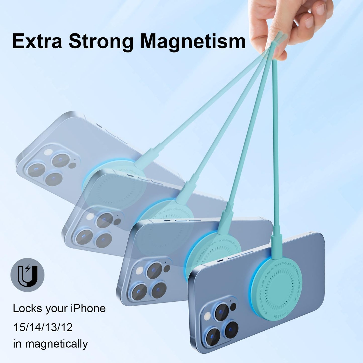 MagSafe Charger 2 Pack 15W Magnetic Wireless Charger Fast Charging Pad Compatible with iPhone 17/16/15/14/13/12 Series & AirPods 4/3/2/Pro Magnetic