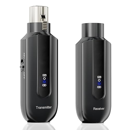 Wireless Transmission System, 2.4GHz Wireless Transmitter Receiver, XLR Wireless Transmitter for Dynamic Condenser Microphone, for Audio Mixer and PA