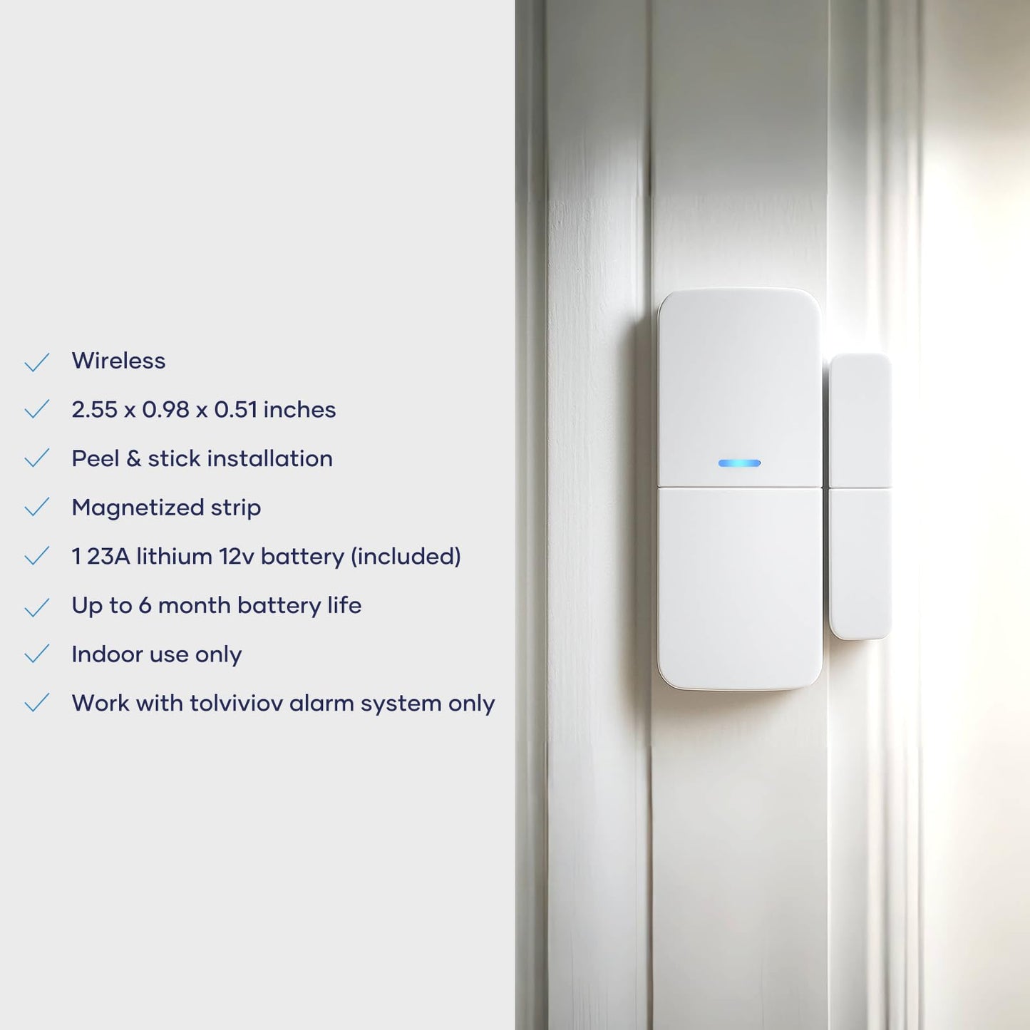 Entry Sensor (Pack of 1) - Window and Door Protection - Compatible with tolviviov Home Security System