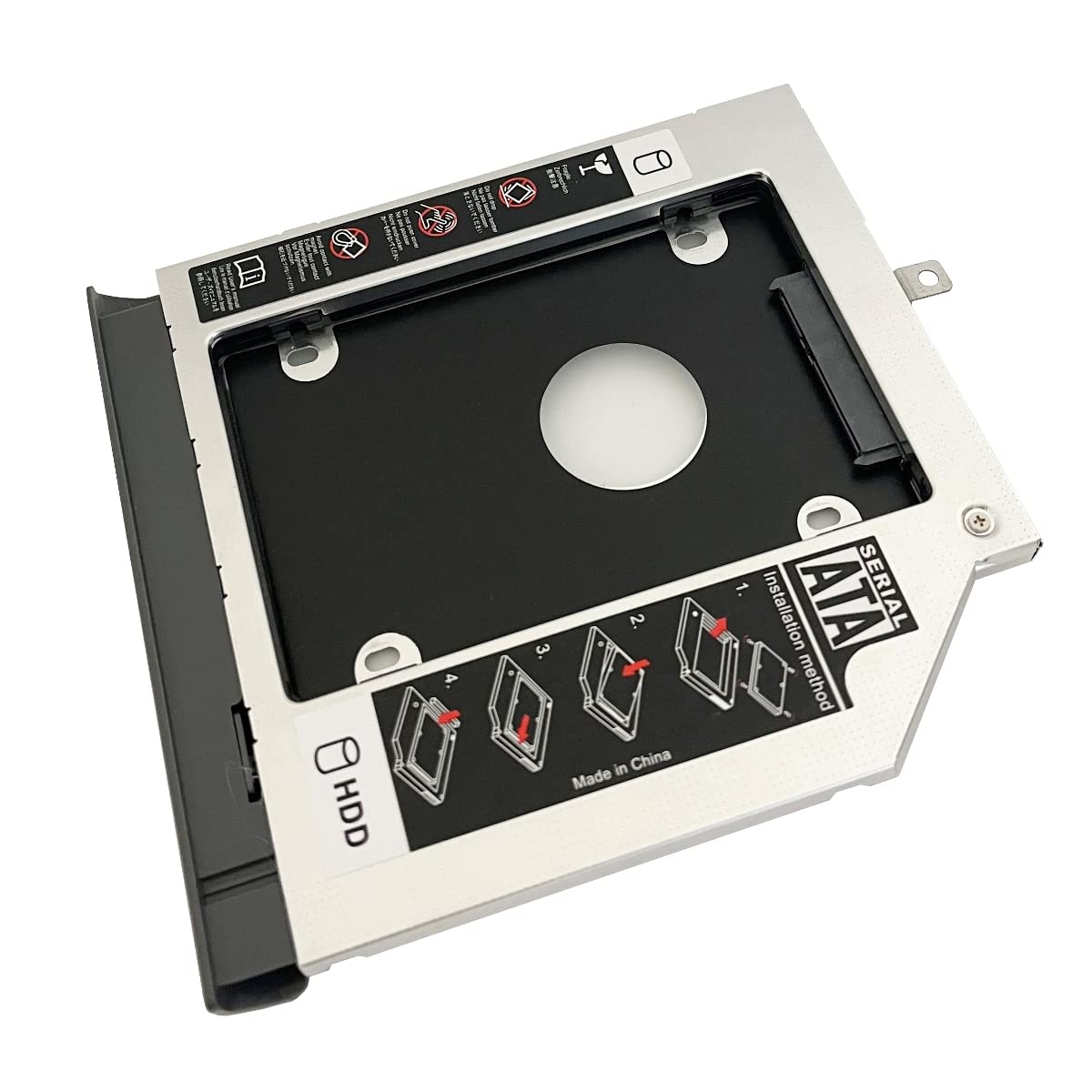 with Bezel Front Cover 2nd HDD SSD Hard Drive Optical Frame Caddy Tray for Lenovo ideapad 320 330 520 with Bezel Front Panel Faceplate Metal Bracket